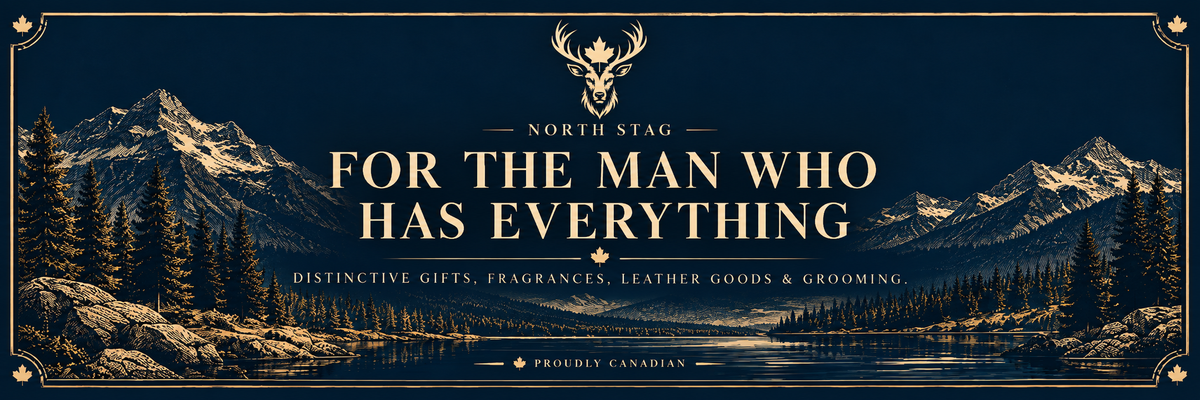 North Stag gift guide: Canadian heritage mountains and For the Man Who Has Everything banner